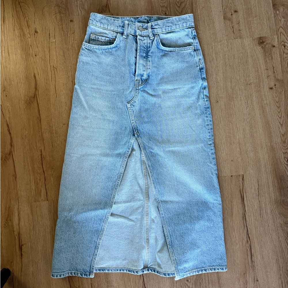 All Saints Light Blue Denim Skirt